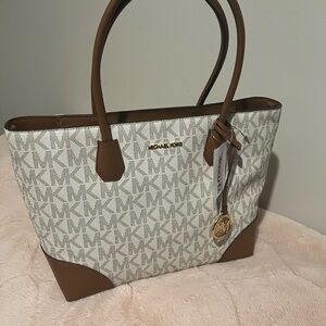 Michael Kors Brown and Cream Signature Tote